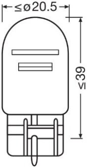 Лампа допоміжн. освітлення 12V 21/5W W3x16q OSRAM 7515