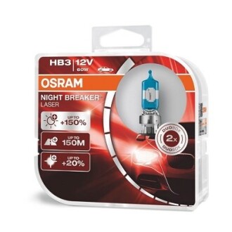 Автолампа Night Breaker Laser HB3 P20d 60 W прозрачно-голубая OSRAM 9005NLHCB