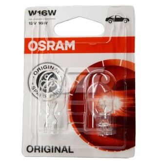 Лампа розжарювання W16W12V 16W W 2,1X9,5d ORIGINAL LINE (blister 2 шт) OSRAM 92102B