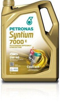 Олива моторна SYNTIUM 7000 E 0W-40 SP (5L) Petronas 70722M12EU