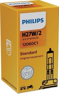 Лампа розжарювання H27W/2 12V 27W PGJ13 STANDARD PHILIPS 12060C1