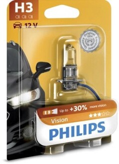 Автолампа Vision H3 PK22s 55 W прозрачная PHILIPS 12336PRB1