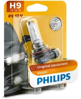 Лампа розжарювання H9 12V 65W PGJ19-5 STANDARD (blister 1шт) PHILIPS 12361B1