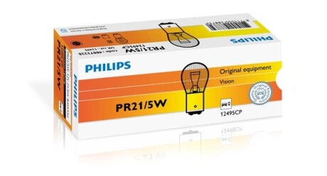 Автолампа Vision PR21/5W BAW15d 5 W 21 W красная PHILIPS 12495CP