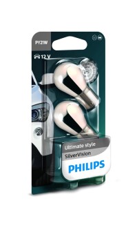 Лампа розжарювання PY21W 12V 21W BAU15s SilverVision (blister 2шт) PHILIPS 12496SVB2