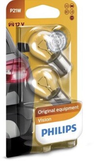 Автолампа Vision P21W BA15s 21 W прозрачная PHILIPS 12498B2