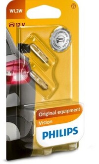 Лампа розжарювання W1,2W 12V 1.2W W2X4,6d 2шт blister PHILIPS 12516B2