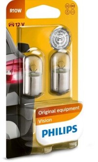 Автолампа Vision R10W BA15s 10 W прозрачная PHILIPS 12814B2