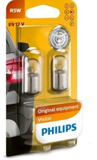 Автолампа Vision R5W BA15s 5 W прозрачная PHILIPS 12821B2