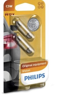 Лампа розжарювання C5W 12V SV8,5 3200К 2шт blister PHILIPS 12844B2