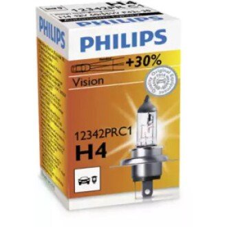 Лампа автомобильная H4 12V 60/50W P43T-38 Premium+30 (12342 PR C1) PHILIPS 770130