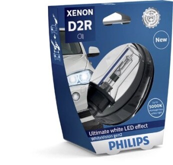 Лампа ксенонова D2R 85V 35W P32d-3 WhiteVision gen2 5000K PHILIPS 85126WHV2S1