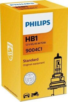 Лампа розжарювання HB1 12V 65/45W P29t STANDARD 3200K PHILIPS 9004C1