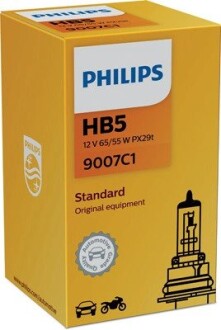 Лампа розжарювання HB5 12V 65/55W PX29t PHILIPS 9007C1