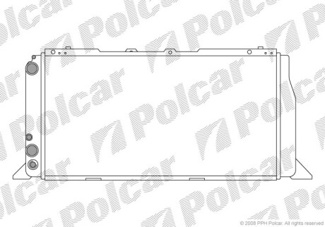 Радіатор Audi 80, 90, Cabriolet, Coupe 1.6-2.0 06.86-07.98 Polcar 130708A2