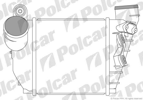 Радиатор интеркулера Skoda Octavia/VW Bora/Golf IV 1.8T/1.9TDI 97-05 Polcar 1323J8-3