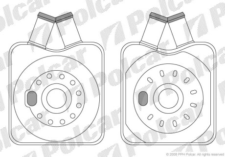 Радиатор масляный Audi A4 95-, A3 96-, A6 97-,// VW Passat 96-, Golf IV 97-// Skoda Octavia 96- Polcar 1323L8-1