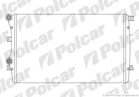 Радиатор Caddy III 1.9TDI BJB (+/- AC) (650x418x26) Polcar 133108A2