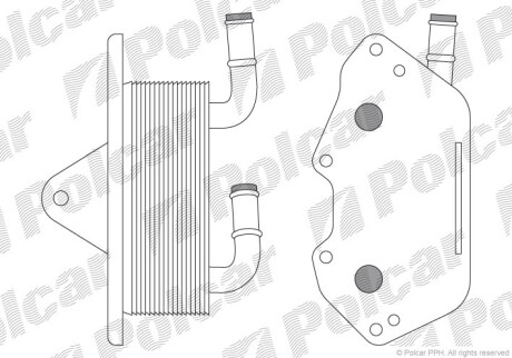 Масляний радіатор Audi A4, A5, A6, A6 Allroad, A7, A8, Q5, Q7 VW Touareg 2.0D-3.2 05.04- Polcar 1335L8-1