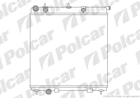 Радіатор охолодження (MT) Citroen C2, C3 I, C3 II, C3 III, C3 Pluriel, C4 Cactus, Ds3 Peugeot 1007, 2008, 207, 208 1.0-1.6D 02.02 Polcar 231508A1