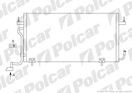 Радіатор кондиціонера Citroen Berlingo/Peugeot Partner 98- Polcar 2326K8C3 (фото 1)