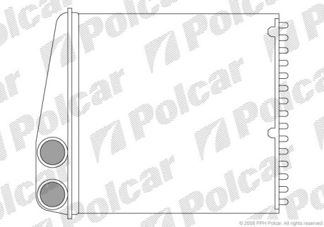 Радіатор пічки Nissan Micra K12 1.0 16V 2002/11>/Renault Clio II, III 1.0-1.6 01.03- Polcar 2707N8-2