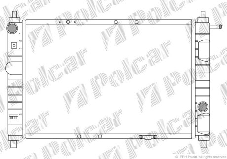 Радiатор охолодження (MT) Daewoo Matiz 0.8 2001-> Polcar 290208-A