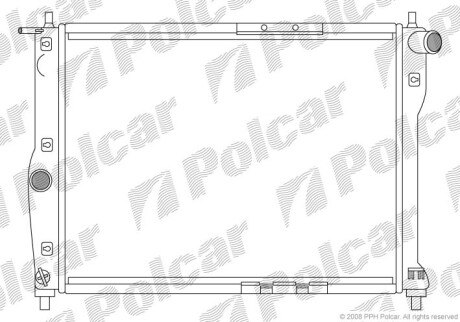 Радиатор Daewoo Lanos, Nubira 1,5-1,6 97- (без кондиционера) Polcar 291208A1