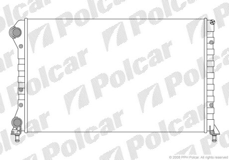 Радиатор основной Fiat Doblo 1.9D без -AC Polcar 304008-3