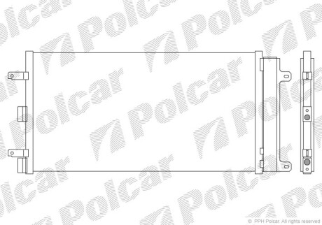 Радиатор кондиционера Fiat Doblo 1.4/1.6/1.6CNG 10.01- Polcar 3041K8C1