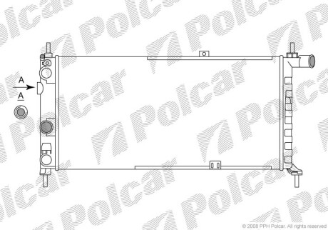 Радиатор охлаждения Opel Kadett 1.6-1.8 84- Polcar 550508A4