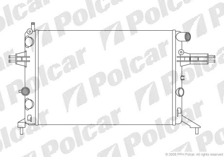 Радіатор двигуна ASTRA G 1.4 1.6 1.8 / 537x359x22 Polcar 550808A8 (фото 1)