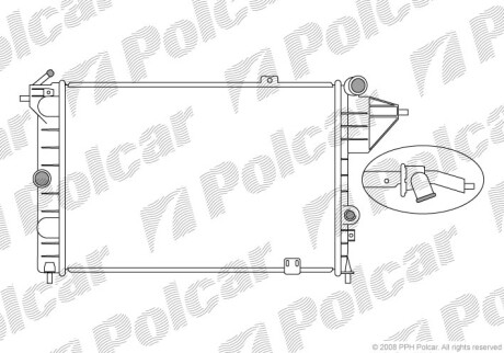 Радіатор охолодження Opel Vectra A 88-95 Polcar 551408A3