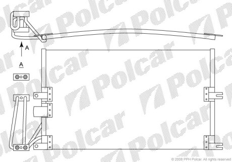 Радиатор кондиционера Opel Vectra B 95-03 Polcar 5516K8C1