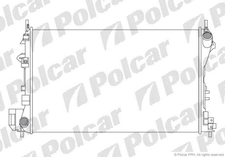 Радиатор охлаждения Opel Vectra C 1.6-1.8 16V 02- (Economy Class) Polcar 551808A4