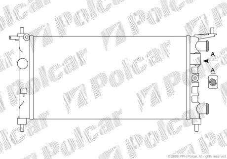 Радіатор охолодження Opel Corsa B 1.0/1.2 11.96-09.00 Polcar 555508A2