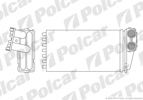 Радіатор пічки Peugeot 307 -03 Polcar 5710N8-1