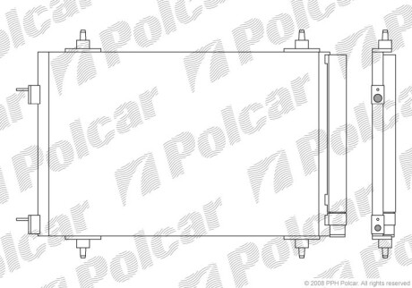 Радіатор кондіціонера Citroen Berlingo/C4 1,6 03- Polcar 5711K8C1S