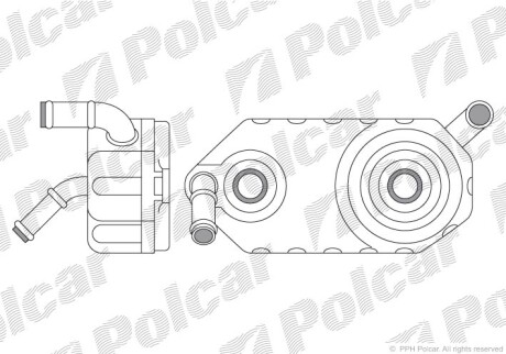 Радіатор масляний Skoda/VAG1.6-2.0 (AKП 4 ступ.)98- Polcar 6713L8-1