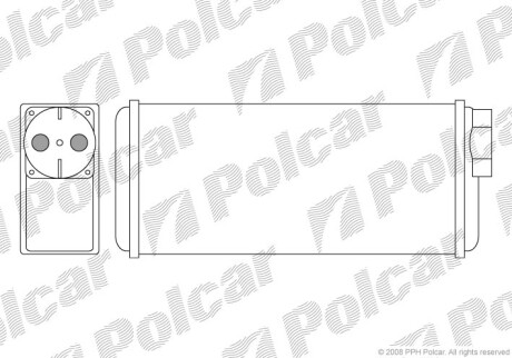 Радіатор пічки Skoda Favorit, Favorit Forman, Felicia I, Felicia Ii Vw Caddy Ii 1.3/1.9D 06.88-04.02 Polcar 6900N8-1