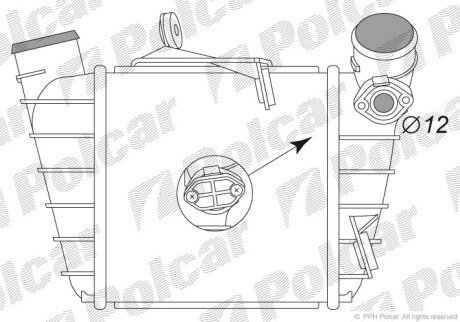 Інтеркулер Skoda Fabia, Roomster VW Fox, Polo 1.4-1.9D 08.99-03.10 Polcar 6913J8-2