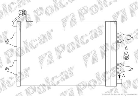 Радиатор кондиционера с осушителем Skoda Octavia 05- Polcar 6913K8C1