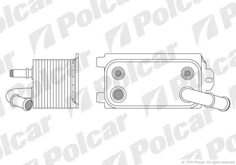 Масляный радиатор Landrover/Range Rover Evoque/Volvo S60/V60(10-)D2 Polcar 9071L8-1