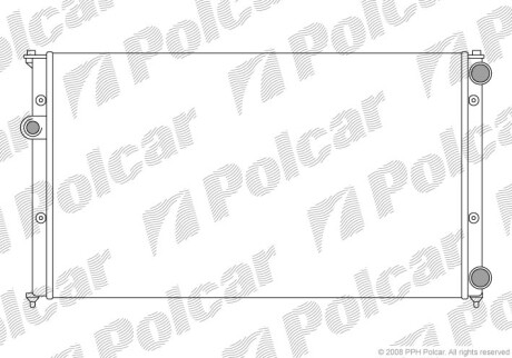 Основний радіатор Seat Cordoba 1.8, 2.0 93-99, Ibiza 1.6, 2.0 95-// VW Caddy II 1.9d 95-04, Polo 1.6i,1.9d 95-01 Polcar 952408A5 (фото 1)