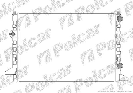 Радиатор двигателя VW Passat, Passat Variant 1,6/1,8/2,0/1,9Tdi 02.88- Polcar 954708A4