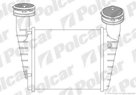 Радиатор интеркулера VAG Superb/Passat 1.9Tdi/2.0Tdi 2001- Polcar 9548J8-5