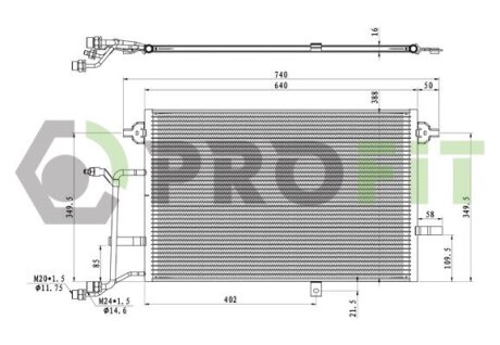 Конденсер кондиционера PROFIT 1770-0003