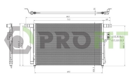 Конденсер кондиціонера PROFIT 1770-0141