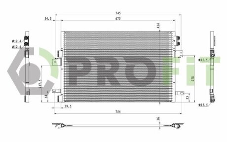 Конденсер кондиціонера PROFIT 1770-0501 (фото 1)