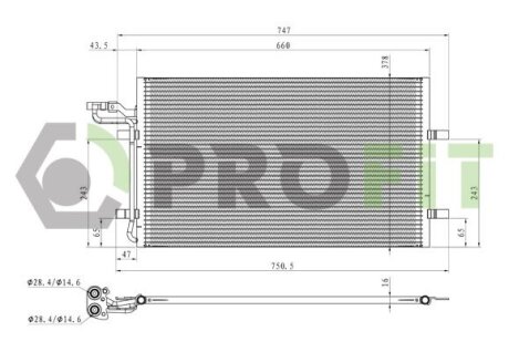 Конденсер кондиционера PROFIT 1770-0548
